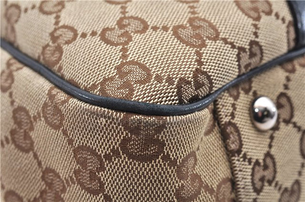 Authentic GUCCI Shoulder Tote Bag GG Canvas Leather 232957 Brown Black 9327D