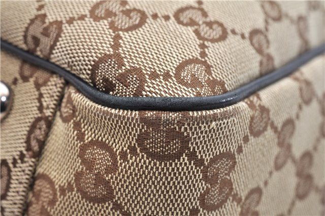 Authentic GUCCI Shoulder Tote Bag GG Canvas Leather 232957 Brown Black 9327D