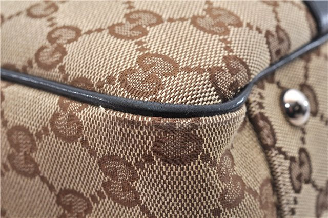 Authentic GUCCI Shoulder Tote Bag GG Canvas Leather 232957 Brown Black 9327D