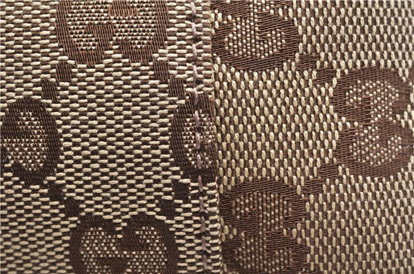 Authentic GUCCI Shoulder Tote Bag GG Canvas Leather 232957 Brown Black 9327D