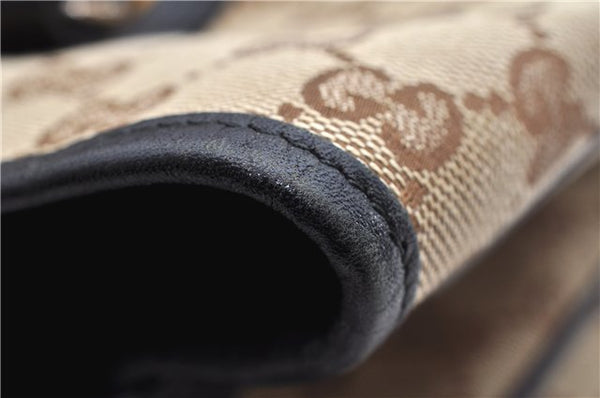 Authentic GUCCI Shoulder Tote Bag GG Canvas Leather 232957 Brown Black 9327D