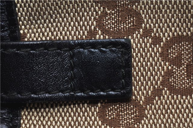 Authentic GUCCI Shoulder Tote Bag GG Canvas Leather 232957 Brown Black 9327D