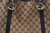 Authentic GUCCI Shoulder Tote Bag GG Canvas Leather 232957 Brown Black 9327D