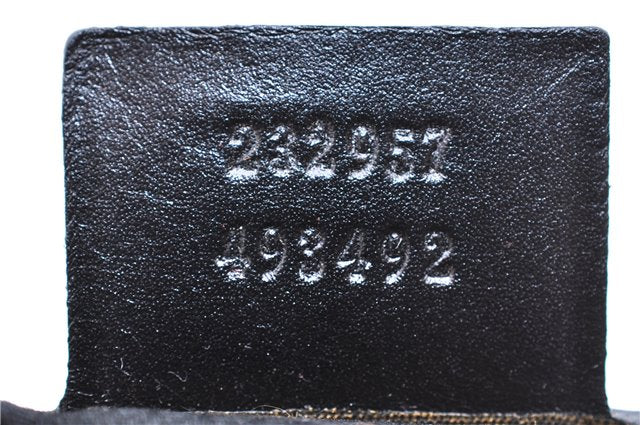 Authentic GUCCI Shoulder Tote Bag GG Canvas Leather 232957 Brown Black 9327D