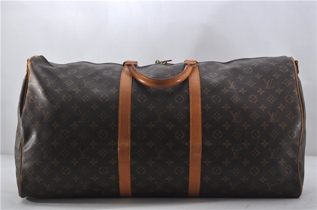 Authentic Louis Vuitton Monogram Keepall Bandouliere 60 M41412 Boston Bag 9328E