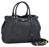 Authentic PRADA Canvas Leather 2Way Shoulder Hand Bag Black 9329E