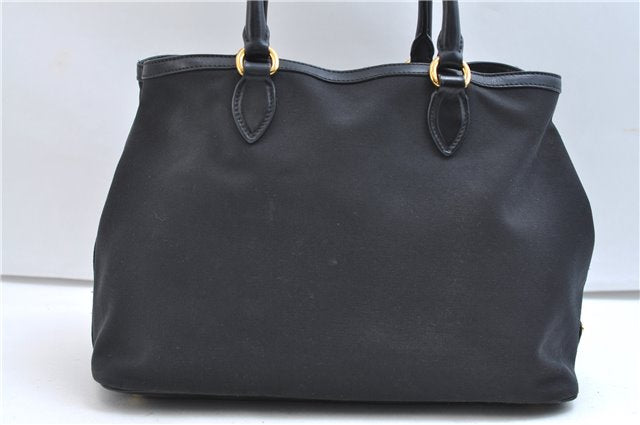 Authentic PRADA Canvas Leather 2Way Shoulder Hand Bag Black 9329E