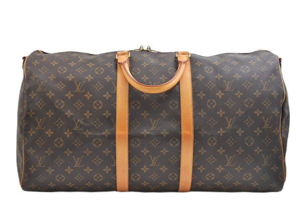 Authentic Louis Vuitton Monogram Keepall Bandouliere 55 M41414 Boston Bag 9331E