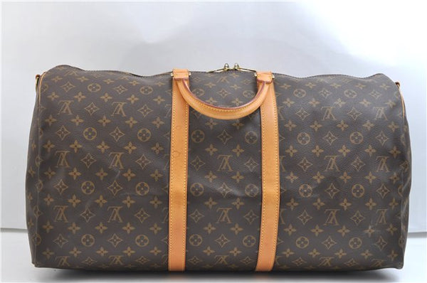 Authentic Louis Vuitton Monogram Keepall Bandouliere 55 M41414 Boston Bag 9331E