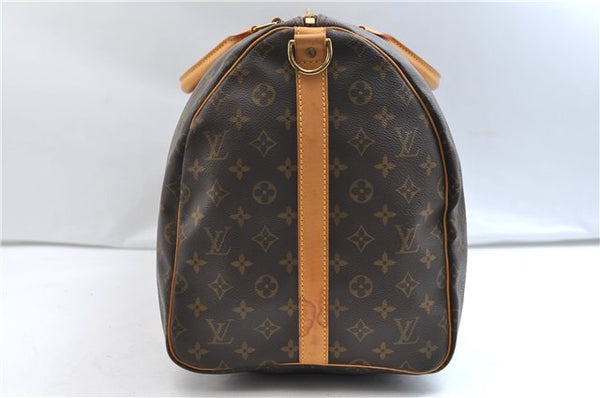Authentic Louis Vuitton Monogram Keepall Bandouliere 55 M41414 Boston Bag 9331E