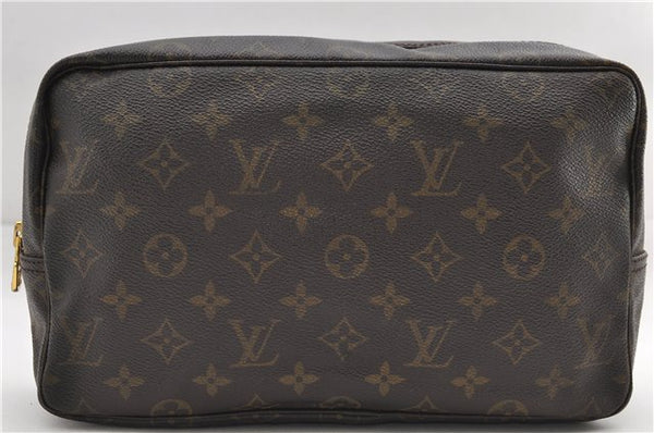 Auth Louis Vuitton Monogram Trousse Toilette 28 Clutch Hand Bag M47522 LV 9332D