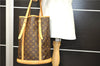 Authentic Louis Vuitton Monogram Bucket GM Shoulder Bag M42236 LV Junk 9336C