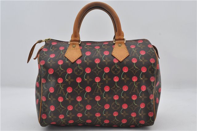 Authentic Louis Vuitton Monogram Cherry Speedy 25 Hand Bag M95009 LV 9336E