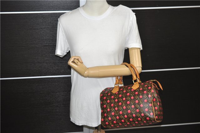 Authentic Louis Vuitton Monogram Cherry Speedy 25 Hand Bag M95009 LV 9336E