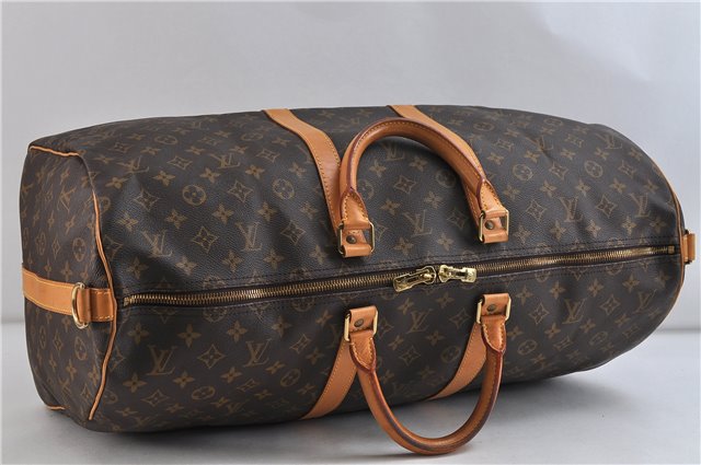 Auth Louis Vuitton Monogram Keepall Bandouliere 55 Boston Bag M41414 LV 9339C