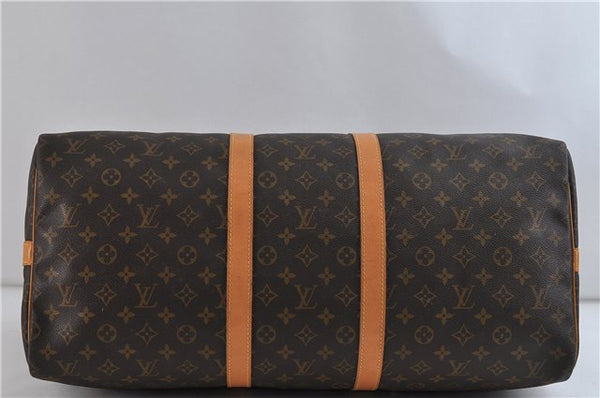 Auth Louis Vuitton Monogram Keepall Bandouliere 55 Boston Bag M41414 LV 9339C