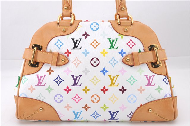 Authentic Louis Vuitton Monogram Multicolor Claudia Hand Bag M40193 White 9340E