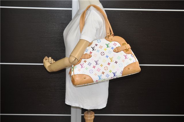 Authentic Louis Vuitton Monogram Multicolor Claudia Hand Bag M40193 White 9340E
