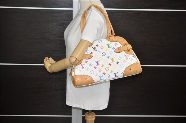 Authentic Louis Vuitton Monogram Multicolor Claudia Hand Bag M40193 White 9340E