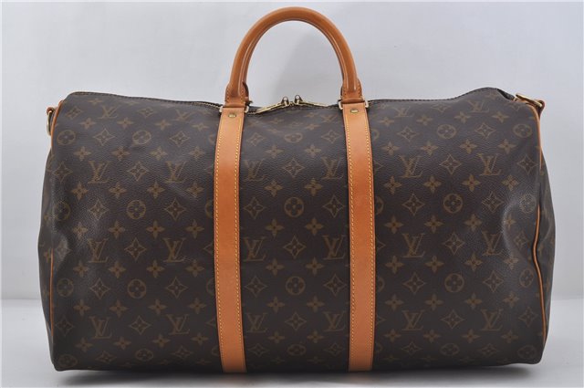 Authentic Louis Vuitton Monogram Keepall Bandouliere 50 M41416 Boston Bag 9341E