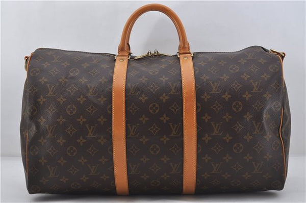 Authentic Louis Vuitton Monogram Keepall Bandouliere 50 M41416 Boston Bag 9341E