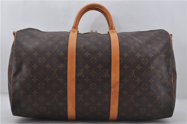 Authentic Louis Vuitton Monogram Keepall Bandouliere 50 M41416 Boston Bag 9341E