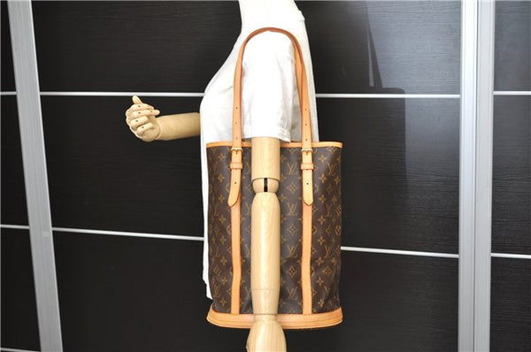 Authentic Louis Vuitton Monogram Bucket GM Shoulder Tote Bag M42236 LV 9342E