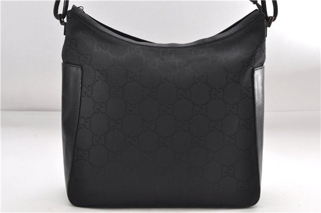 Authentic GUCCI Shoulder Hand Bag Nylon Leather 0013766 Black 9345D