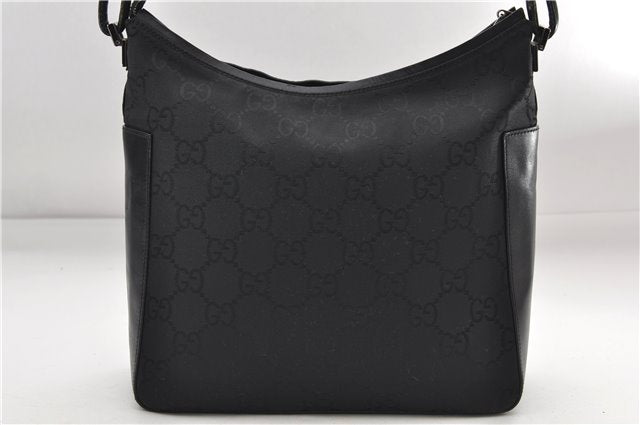 Authentic GUCCI Shoulder Hand Bag Nylon Leather 0013766 Black 9345D
