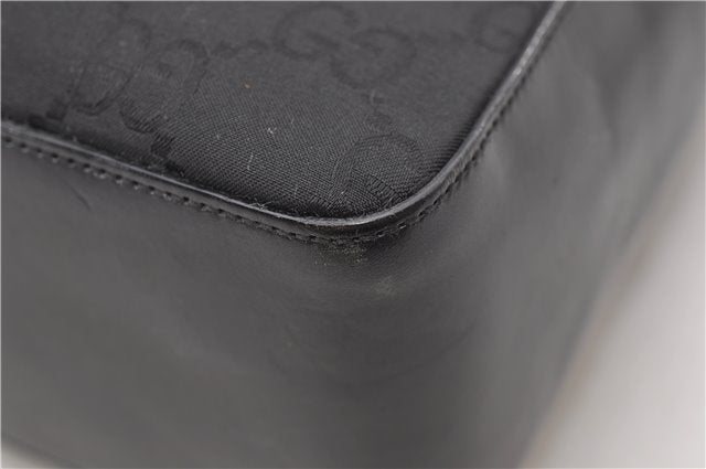 Authentic GUCCI Shoulder Hand Bag Nylon Leather 0013766 Black 9345D