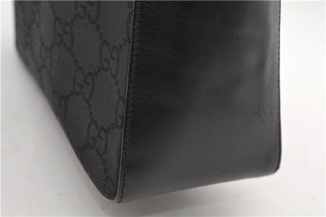 Authentic GUCCI Shoulder Hand Bag Nylon Leather 0013766 Black 9345D