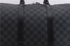 Authentic Louis Vuitton Damier Graphite Keepall Bandouliere 55 Boston Bag 9345E