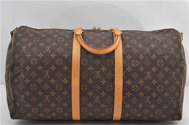 Authentic Louis Vuitton Monogram Keepall Bandouliere 55 M41414 Boston Bag 9346E