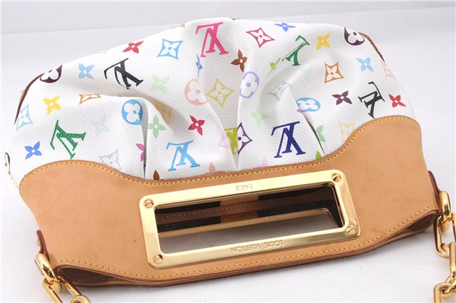 Auth Louis Vuitton Monogram Multicolor Judy PM 2Way Hand Bag White Box 9347E