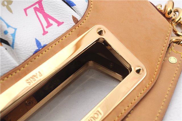 Auth Louis Vuitton Monogram Multicolor Judy PM 2Way Hand Bag White Box 9347E
