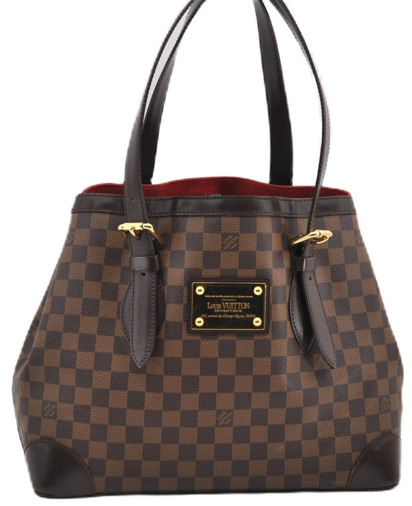 Authentic Louis Vuitton Damier Hampstead MM Shoulder Tote Bag N51204 LV 9349E