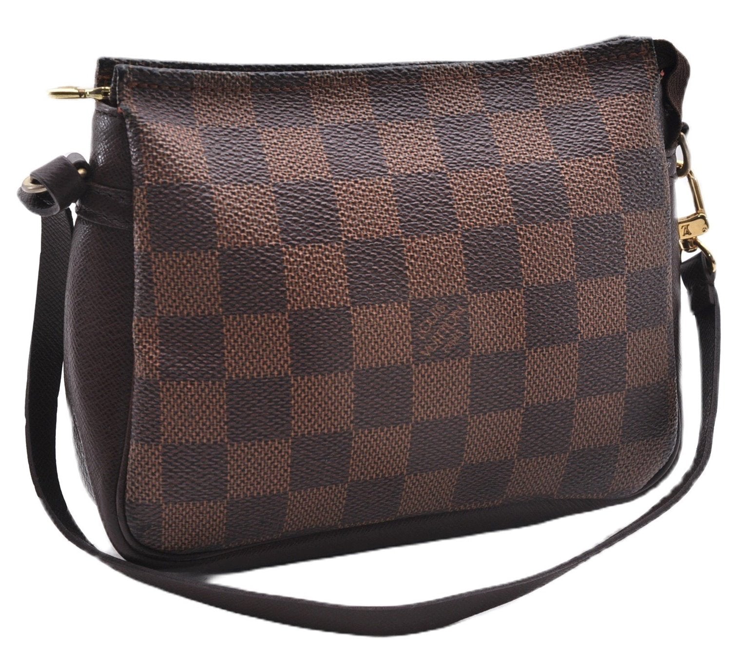 Authentic Louis Vuitton Damier Trousse Makeup Hand Bag Pouch N51982 LV 9350E