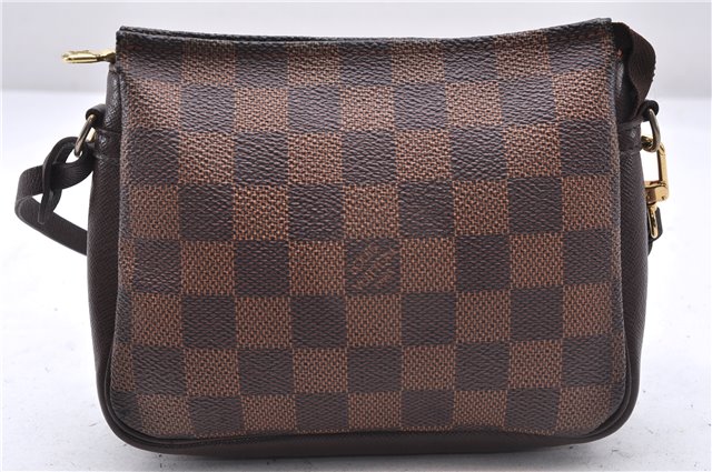 Authentic Louis Vuitton Damier Trousse Makeup Hand Bag Pouch N51982 LV 9350E
