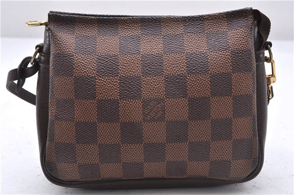 Authentic Louis Vuitton Damier Trousse Makeup Hand Bag Pouch N51982 LV 9350E