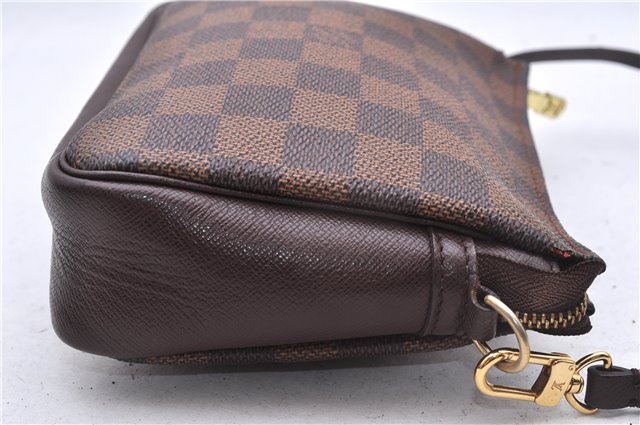Authentic Louis Vuitton Damier Trousse Makeup Hand Bag Pouch N51982 LV 9350E
