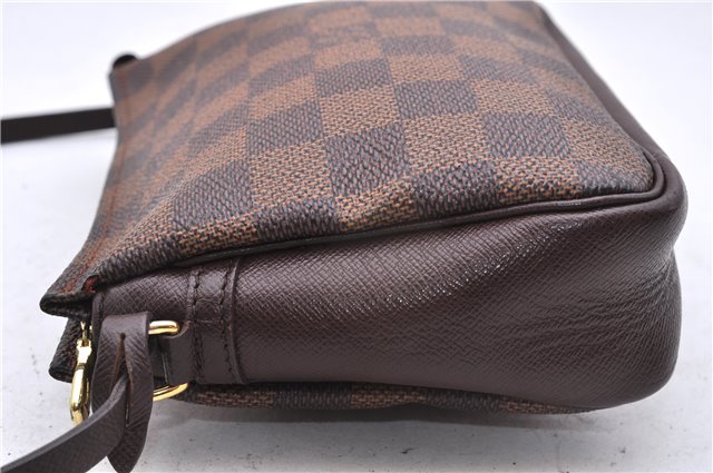 Authentic Louis Vuitton Damier Trousse Makeup Hand Bag Pouch N51982 LV 9350E
