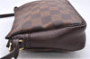 Authentic Louis Vuitton Damier Trousse Makeup Hand Bag Pouch N51982 LV 9350E
