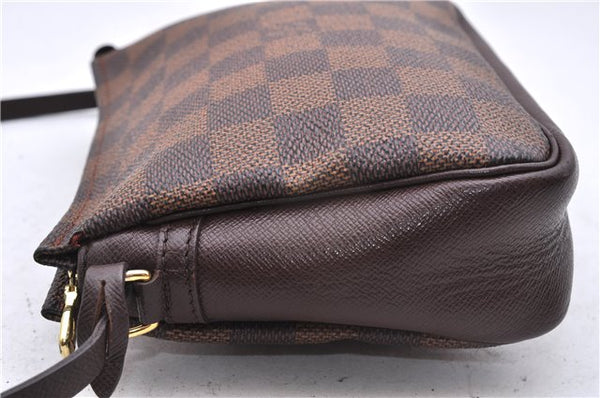 Authentic Louis Vuitton Damier Trousse Makeup Hand Bag Pouch N51982 LV 9350E