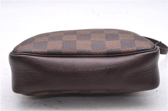 Authentic Louis Vuitton Damier Trousse Makeup Hand Bag Pouch N51982 LV 9350E