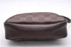 Authentic Louis Vuitton Damier Trousse Makeup Hand Bag Pouch N51982 LV 9350E
