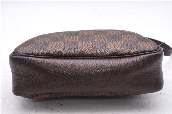 Authentic Louis Vuitton Damier Trousse Makeup Hand Bag Pouch N51982 LV 9350E