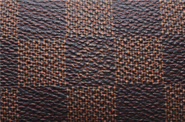 Authentic Louis Vuitton Damier Trousse Makeup Hand Bag Pouch N51982 LV 9350E