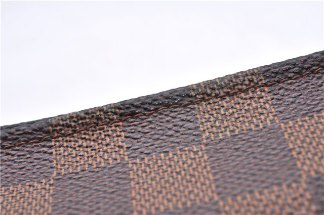 Authentic Louis Vuitton Damier Trousse Makeup Hand Bag Pouch N51982 LV 9350E