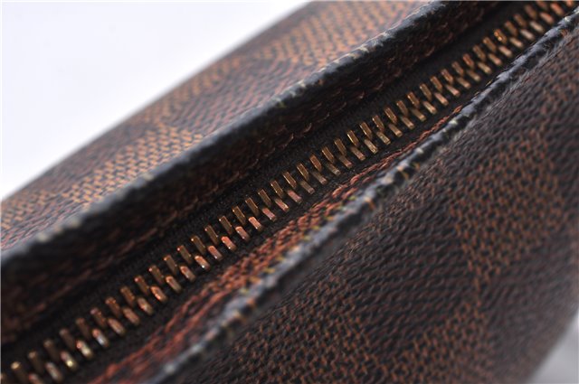 Authentic Louis Vuitton Damier Trousse Makeup Hand Bag Pouch N51982 LV 9350E