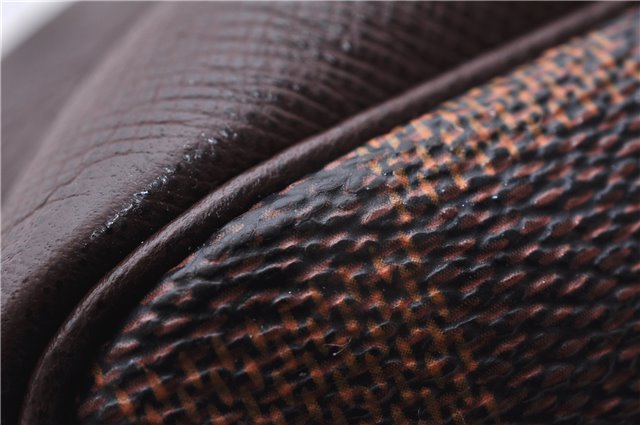 Authentic Louis Vuitton Damier Trousse Makeup Hand Bag Pouch N51982 LV 9350E